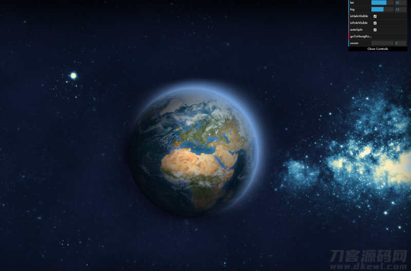 HTML5 3D地球仪可按经纬坐标定位动画特效-免费分享网